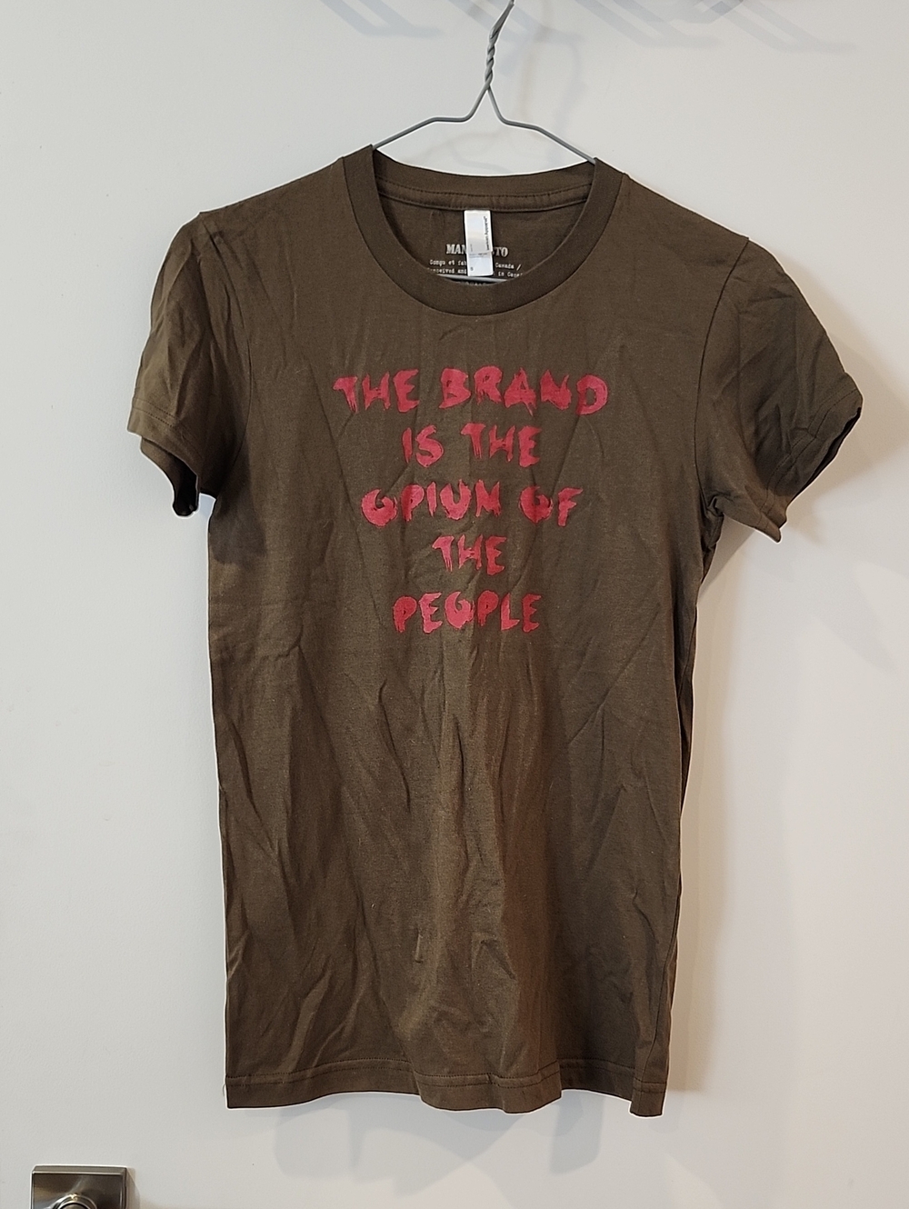 P2P 16" Olive Brown Graphic T-Shirt with Red Print